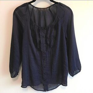 The Limited Sheer Ruffle Blouse 